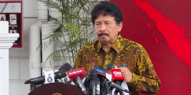 Kepala BPIP Yudian Wahyudi saat memberikan keterangan pers mengenai persiapan HUT RI ke-79 di Kompleks Istana Negara, Jakarta, Senin (10/6/2024).